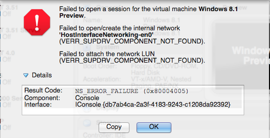 VirtualBox bridged network error in OS X Mavericks